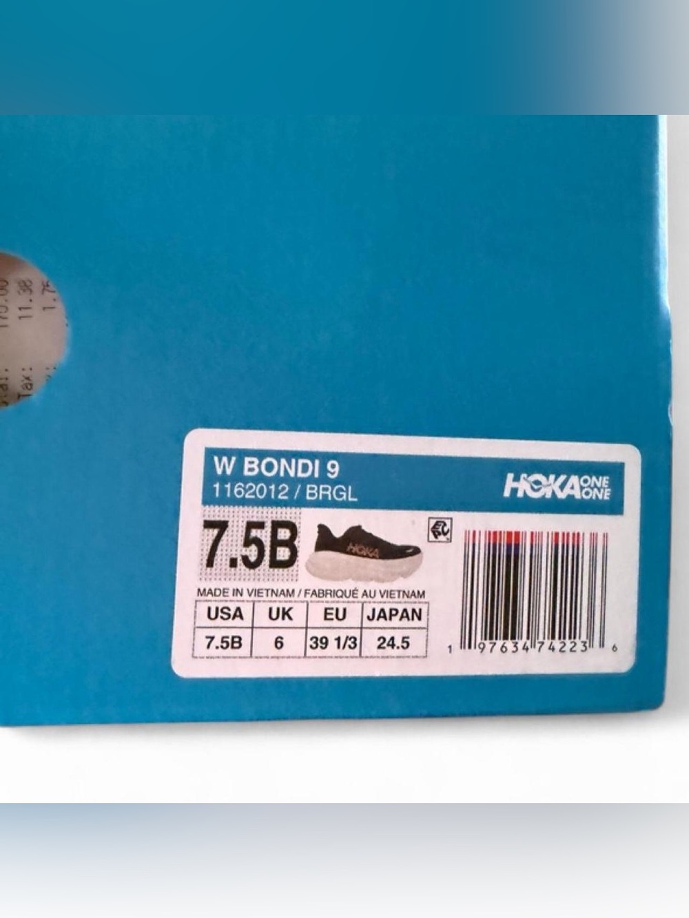 Hoka Bondi 9 Black with Gold Logo - Women's - Picture 3 of 6